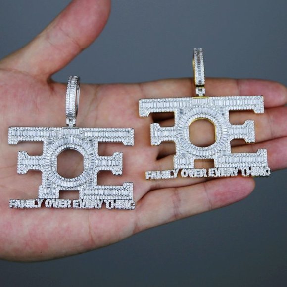 New Letter Iced Out Family Over Everything Pendant - Picture 5 of 6